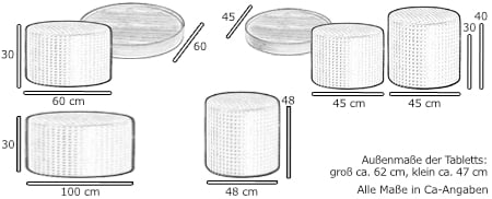 Hocker / Beistelltisch DRUM von Softline Maße