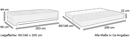 FRAME Daybed von Softline Maße