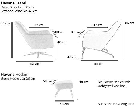 Softline HAVANA LOW Sessel Maße