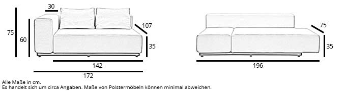 Modulsofa NEVADA von Softline Maße