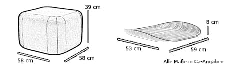 Hocker / Beistelltisch QUADRO von Softline Maße