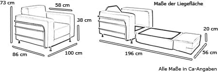 Schlafsessel SILVER von Softline Maße