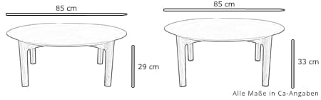 Couchtisch TRAY von Softline Maße