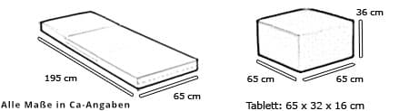 Faltmatratze TRIO von Softline Maße