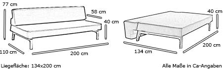 Schlafsofa LAZY von Softline Maße