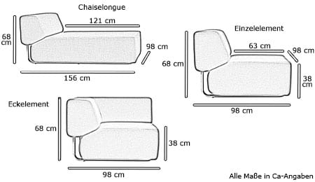 Modulsofa NOA von Softline Maße