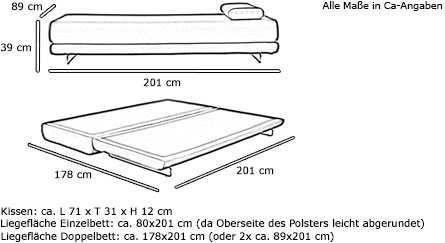 Daybed SHINE von Softline Maße