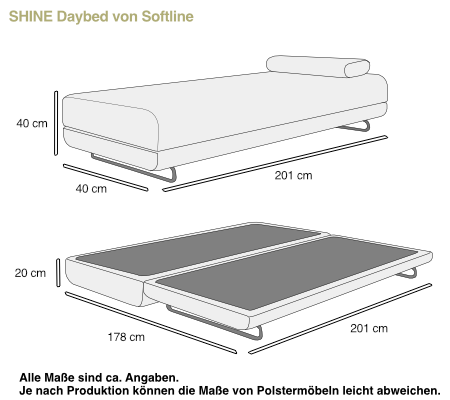 Daybed SHINE von Softline Maße