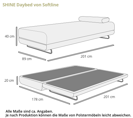 Daybed SHINE von Softline Maße