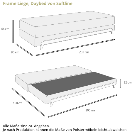 FRAME Daybed von Softline Maße
