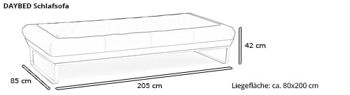 Schlafliege DAYBED von Swiss Plus Maße