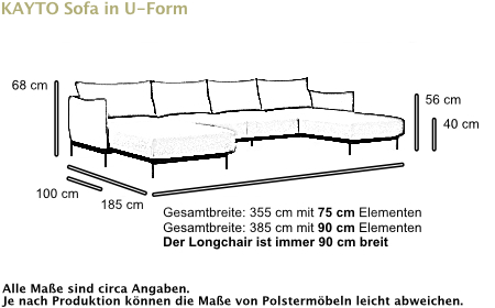 KAYTO Sofa in U-Form und mit flexiblen Armlehnen - von Tenksom